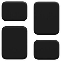 3D Dark Sidebar Layout Icon