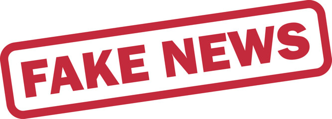 Fake news stamp icon isolated on white background . Red fake news stamp label icon . Vector illustration