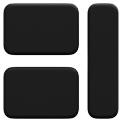 3D Dark Split View Layout Icon
