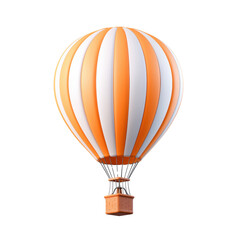 Naklejka premium Colorful hot air balloon with orange and white stripes