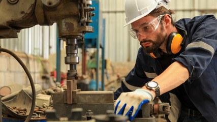Male engineers checking or maintenance electronic in AI or artificial intelligence Robot, robot arm...