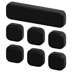 3D Dark Mixed Shape Layout Icon