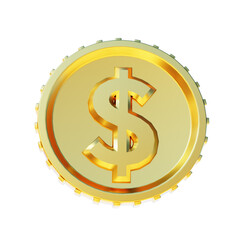 &Iacute;cone de moeda dourada com cifr&atilde;o em perspectiva