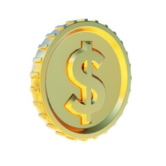 &Iacute;cone de moeda dourada com cifr&atilde;o em perspectiva