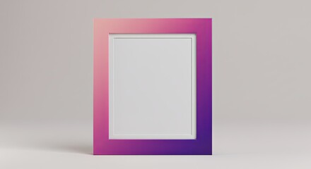 Empty gradient photo frame, studio background