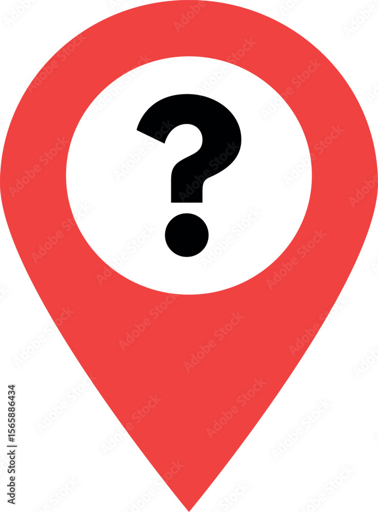 Poster map marker with question mark icon . question map pointer icon . unknown location icon vector
