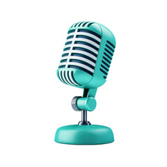 Classic teal retro microphone on a stand