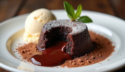 Decadent Chocolate Lava Cake with Vanilla Ice Cream