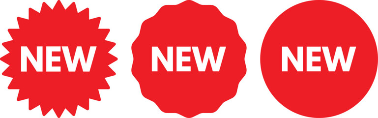 New badge icon set in different shapes . New label icon . Vector illustration