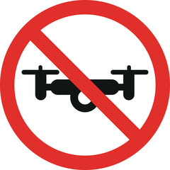 No drone sign . No drones allowed sign . No drone zone sign . Vector illustration
