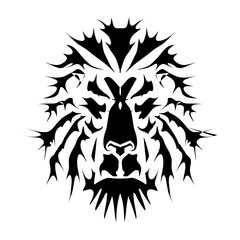 silhouette tribal head tiger