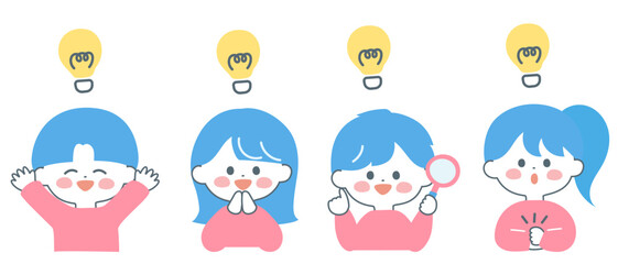 理解した子どもたちのイラスト　ポップで可愛いイラスト
