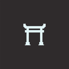 this is chinese architecture icon in pixel art with white color and black background this item good for presentations,stickers, icons, t shirt design,game asset,logo and your project.