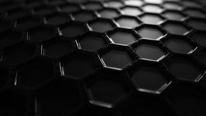 Dark Hexagonal Grid Pattern Abstract Background black