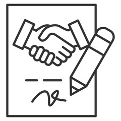 Contract Outline Icon Element For Design