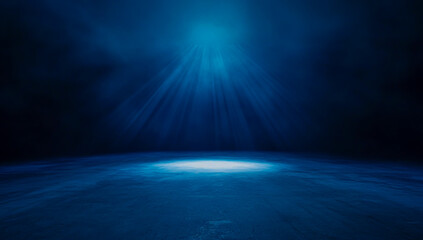 A huge, dark blue light emitted white and silver rays from its center, illuminating a dry, flat surface with a bright, heavenly glow.