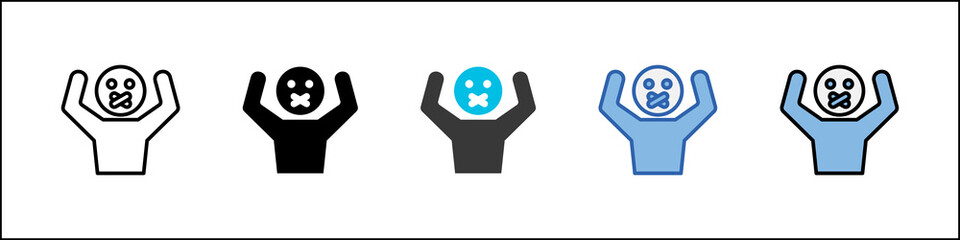 Silencing Icon Pack Multistyle Illustration