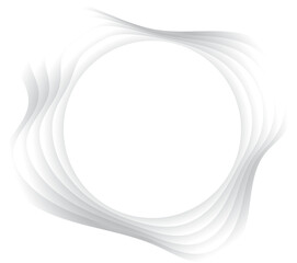 Circle ripple wavy shape with shadow in paper cut style