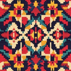 Fototapeta premium Seamless Aztec Tribal Pattern on Fabric