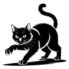 Obraz premium Different Cat Yoga Silhouette Pose t-shirt vector