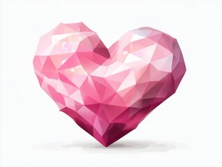 Pink polygon heart graphic