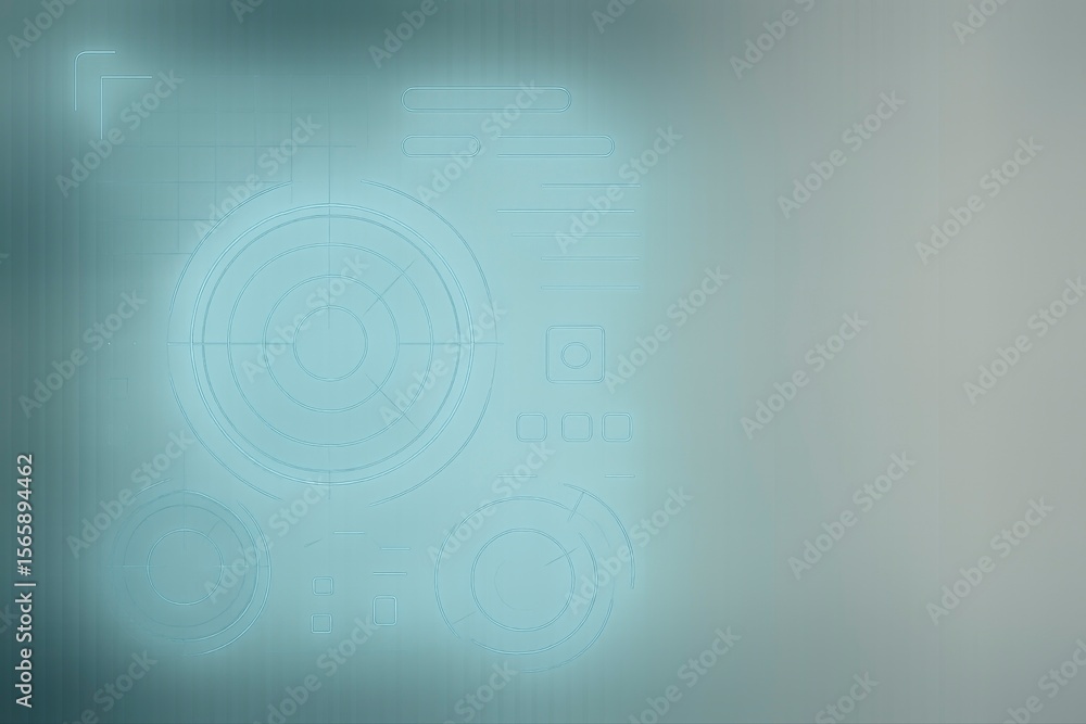 Poster a soft turquoise background with subtle patterns and light effects