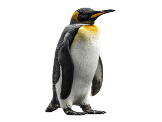Fototapeta premium Penguin, transparent background, color photography, PNG format, photorealistic style, simple design, high resolution