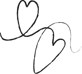 Painted hearts from grunge brush strokes