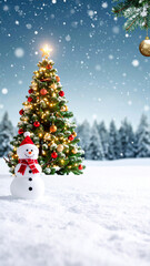 Obraz premium クリスマス 雪 生成AI 背景