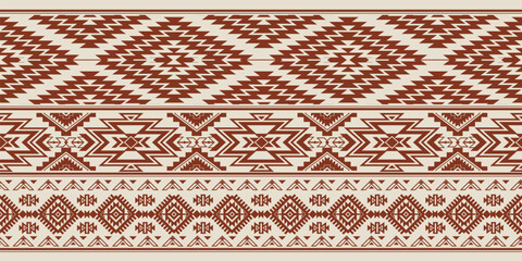 Native pattern american tribal indian ornament pattern geometric ethnic textile texture tribal aztec pattern navajo mexican fabric seamless Vector decoration fashion