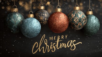 Beautiful luxury christmas balls banner