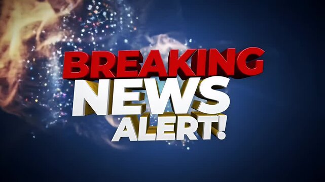 Dynamic breaking news alert graphic design with abstract background