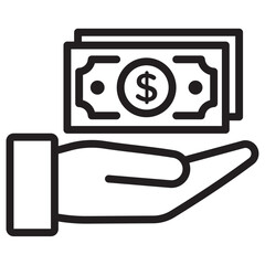 Cash bonus icon vector illustration isolated sign