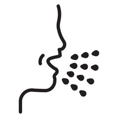 man coughs icon vector illustration isolated sign