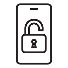 Mobile Unlock icon vector illustration isolated sign