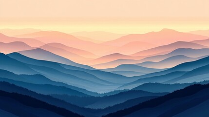 Obraz premium Serene Mountain Landscape at Dawn