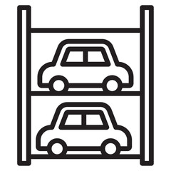 Multi Storey Parking icon vector illustration isolated sign
