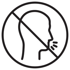 No Cough icon vector illustration isolated sign