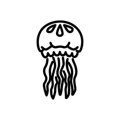 Fototapeta premium jellyfish icon vector, line style icon