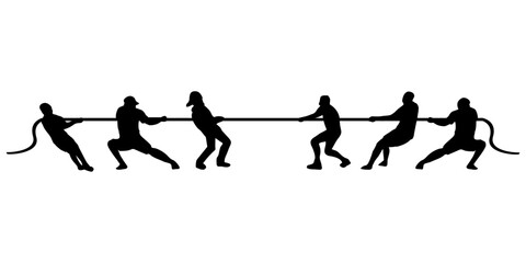 silhouette tug of war competition of Indonesian Independence Day