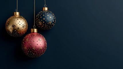 Fototapeta premium Beautiful luxury christmas balls banner 