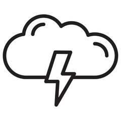 Thunder lightning icon vector illustration isolated sign