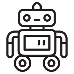 Wheels robot icon vector illustration isolated sign