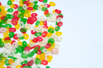 isolated white background original Indonesian raw crackers, uncooked crackers, usually used as an ingredient for making seblak