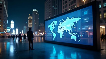 Urban cityscape montage with business people silhouettes and office buildings under a blue sky - Powered by Adobe