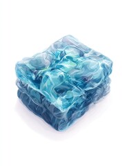 Obraz premium Stacked, translucent blue ice cubes