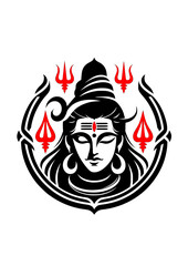 lord Shiva symbol icon in black silhouette