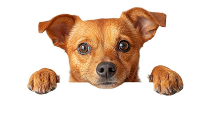 Obraz premium Cute dog peeking through a frame