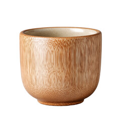 Natural Wooden Bowl | Handcrafted Bamboo Kitchenware on White Background