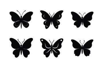 set of vector butterflies